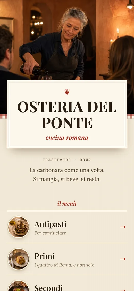 Demo di un menù digitale